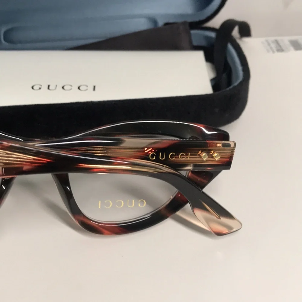New Authentic Gucci Women's Tortoise Shell Glasses GG1083o 002